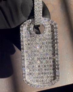Pendentif de luxe Hip Hop personnalisé en argent 925 plaqué or 18 carats avec moissanite ronde taille brillant, style Iced Out, pour rappeur, idéal comme cadeau - Product Image 1