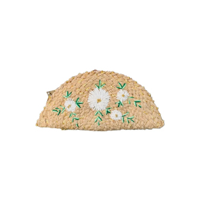 Factory Supply Womens Clutch Handmade Floral Embroidered Ethnic <b>Purse</b> Party & Wedding Handbag Eco-Friendly Woven Straw - Product Image 1