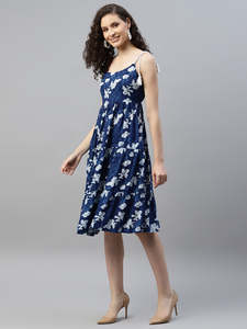 Vestido Midi de Rayón con Estampado Floral para Mujer, Estilo Informal, Festivo, Moderno y Elegante, Vestido Largo de Una Pieza - Product Image 2