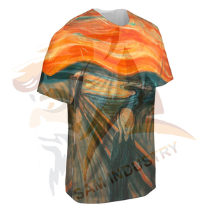 Camiseta de manga corta con cuello redondo y estampado por sublimación de último diseño para hombre, ropa informal, camiseta de sublimación de alta calidad para hombre - Product Image 2