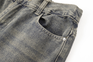 Pantalon en jean ample personnalisé, taille haute, style décontracté, jambe large, style urbain, qualité supérieure, confortable, pour un usage quotidien, unisexe - Product Image 4