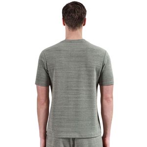 T-shirt Homme en Maille Côtelée Texturée à Manches Courtes Col Rond Coupe Slim Décontractée Respirant Extensible Léger Vêtements Personnalisés Vente en Gros Homme - Product Image 2