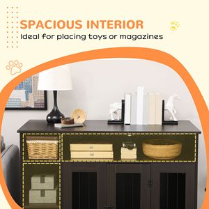 "Rectangle Villa <b>Crate</b> for Medium to Large Dogs Brown Lockable Storage 47x23.5x35" - Product Image 6