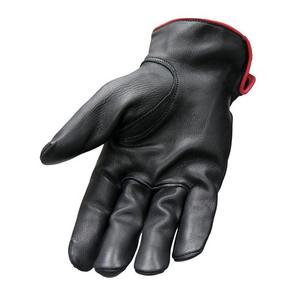 Gants de motard en cuir noir Midnight Thunder, style streetwear brodé, pour rouler fort et vivre fort - Product Image 3