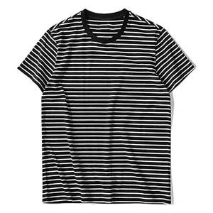 Camiseta a Rayas para Hombre, Manga Corta, Cuello Redondo, Algodón, Ligera, Informal, para el Verano, Cómoda para el Día a Día - Product Image 1