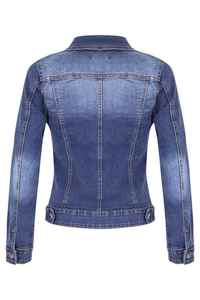 Women Short Denim Jacket Long Sleeve Casual Fashion Retro Streetwear Outerwear Breathable Fleece Plus Size S XXXL Washed <b>Zipper</b> - Product Image 2