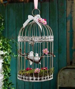 Lámpara de Jaula de Pájaro de Alambre Metálico Hecha a Mano y Personalizada, Decoración para el Hogar y Jardín, Decoración para Mesa y Colgante, Centro de Mesa con Jaula de Pájaro - Product Image 6