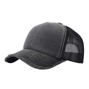 <b>Navy</b> Blue Mesh <b>Baseball</b> <b>Cap</b> 6-Panel Adjustable Unisex Casual Sporty Sublimation Printed Waterproof Canvas Breathable Washed - Product Image 2