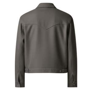 Veste en laine mélangée sur mesure pour homme en gris avec fermeture éclair, design élégant et tissu de haute qualité pour une mode moderne et un confort optimal - Product Image 2