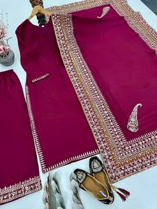 NUEVO SALWAR KAMEEZ DE DISEÑO MODERNO CON BORDADO PESADO Y LENTEJUELAS ESPECIAL PARA LA FIESTA DEL EID - Product Image 4
