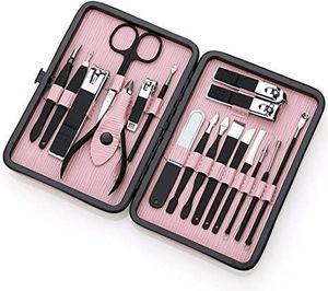 HABI INDUSTRIES Professional Manicure Pedicure Kit PU <b>Leather</b> Case Multi-Function 16-Piece Stainless Steel Clippers Portable - Product Image 2
