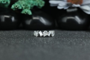 Luxury Multi Shape Moissanite <b>Ring</b> 925 Sterling <b>Silver</b> Five Stone <b>Ring</b> Pear <b>Emerald</b> Round Cut Wedding Custom Jewelry Wholesale - Product Image 1