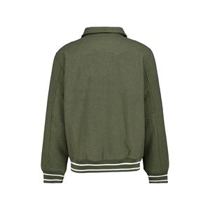 Veste varsity en laine brodée avec logo personnalisé pour homme, haute qualité, vintage, couleur matcha, veste varsity design. - Product Image 4