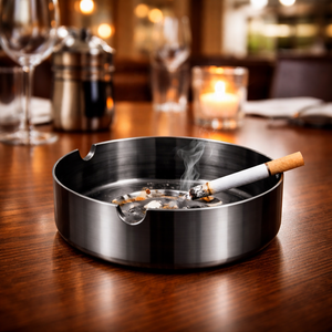 Cenicero Moderno de Lujo de Acero Inoxidable con Acabado Dorado PVD, Negro Gunmetal y Plateado, Premium para Hotel, Restaurante, Hogar, Mesa, Personalizable - Product Image 3