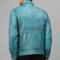 Blouson moto en cuir véritable pour homme, couleur personnalisée, col montant, fermeture éclair, coupe classique, vêtement d'hiver, patchwork réversible