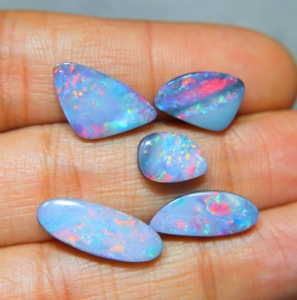 Australian <b>Opal</b> Doublet Cabochon Natural Multi Fire Loose Stone Jewelry Making - Product Image 1