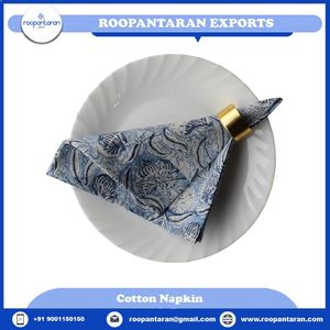 Vente flash - Serviettes de table en coton imprimées 45x45 cm, style classique rectangulaire, faites à la main, lavables en machine, 4 pièces, décoration de la maison - Product Image 4