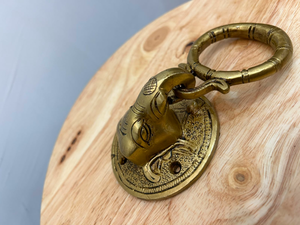 Battant de porte en laiton antique avec plaque arrière florale ornée, battant de porte vintage, quincaillerie décorative artisanale en métal - Product Image 5