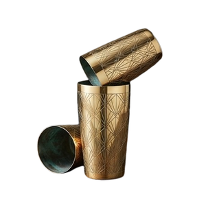 Juego de Coctelera de Metal para Mayoristas, el Más Vendido, con Acabado Patinado, Herramienta de Bar, Mejor Precio, Base Dorada, Jigger Plateado - Product Image 3