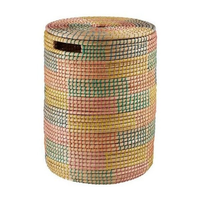 Panier de rangement en jonc de mer tressé à la main pour enfants, design moderne minimaliste de luxe multicolore, conception flexible, durable et écologique