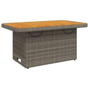 Ensemble de salle à manger de jardin en rotin PE gris 4 places avec accoudoirs réglables - Product Image 3