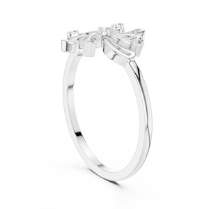 Custom White Gold Floral Lab Grown Diamond Ring Women's Flower Diamond Ring Fine Jewelry OEM ODM Wholesale Price - Product Image 4