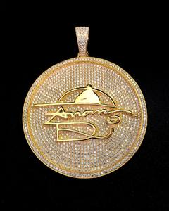 Men Jewelry Diamond Tester 14K Gold Plated 925 Silver Charm Letter Name Logo Hip Hop Iced Chain Custom VVS Moissanite Pendant - Product Image 1