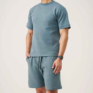 Fashion Outfit Top Selling Men Printed T-Shirts Shorts Set Stand Collar Cool Fabric Attractive Men Beach Printed Shorts Set - Product Image 2