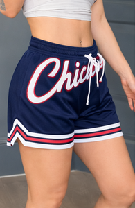 Shorts de Baloncesto para Mujer con Logotipo Personalizado, Cintura Alta |   Pantalones Cortos Deportivos de Estilo Urbano |   Tela de Rizo 100% Poliéster de Secado Rápido y Transpirable |   OEM - Product Image 5