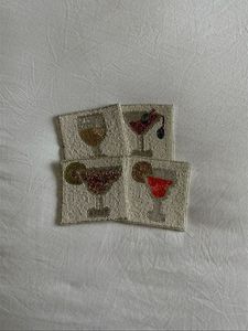 Traditional Handmade Embroidery <b>Beaded</b> Table <b>Coaster</b> with Detailed Craft Work for Elegant Dining Room and Home Decoration - Product Image 2