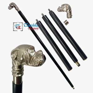 Bastón de Aluminio y Madera Vintage Resistente, Hecho a Mano, para Caminar al Aire Libre, con Mango en Forma de Cabeza de Bulldog, Diseño Antiguo - Product Image 2