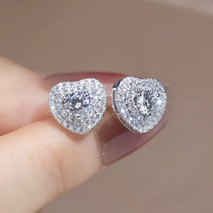 Round Brilliant Cut Diamond <b>Earrings</b> White Gold Classic Women's Wedding Jewelry G Color - Product Image 2