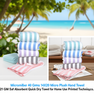 ผ้าไมโครไฟเบอร์ 40 กรัม 14x20 นิ้ว ผ้าขนหนูไมโครพลัช 221 GSM นุ่ม ซึมซับน้ำได้ดี แห้งเร็ว สำหรับใช้ในบ้าน ลายพิมพ์เทคนิคพิเศษ - Product Image 3