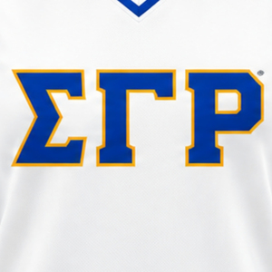 Camiseta de Hockey para Mujer, Blanca, con Letras Griegas Sigma Gamma Rho, Cuello en V, Manga Corta, Uniforme Deportivo de la Hermandad SGRho - Product Image 5