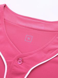 เสื้อเบสบอลสีชมพูสำหรับผู้หญิง เสื้อเบสบอลประสิทธิภาพสูงพร้อมวัสดุซับเหงื่อและแห้งเร็ว - Product Image 3