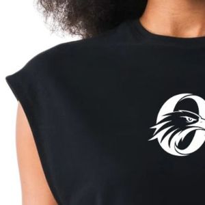 Camiseta Deportiva Corta sin Mangas para Mujer, Color Negro, de Algodón, para Gimnasio, Fitness, Entrenamiento, Ejercicio, Ropa Deportiva - Product Image 5