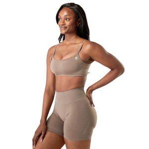 Soutien-gorge de sport sans coutures pour femme, avec bretelles, pour yoga, gym, entraînement, maintien extensible, design minimaliste, respirant, vêtements de sport actifs - Product Image 2