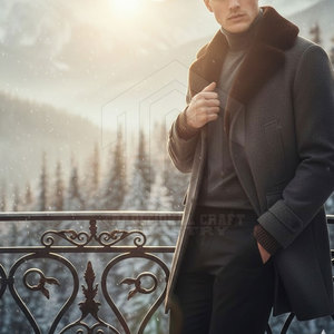 Manteau d'hiver en laine durable pour homme, chaud, élégant et respirant, avec options personnalisables, service OEM, fournisseur en gros - Product Image 3