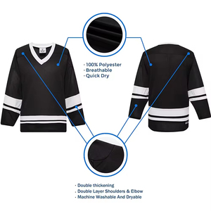 Maillot de hockey sur glace personnalisé, nouveau design, prix abordable, logo sur mesure, sublimation, 100% polyester - Product Image 6