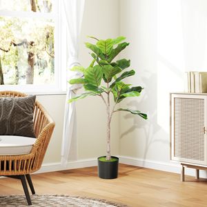 Albero di Ficus Lyrata Artificiale Realistico da 43 Pollici per Arredamento Casa e Ufficio, Pianta in Vaso con Terra Verde, Decorazione Halloween - Product Image 2
