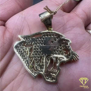 Collar con Colgante de Cara de Tigre con Piedras de Moissanita - Chapado en Oro Rosa sobre Plata 925, Estilo Hiphop, Unisex, Regalo - Product Image 3