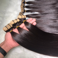 100% Extensions de cheveux humains Remy non transformés en ruban adhésif Couleur naturelle Cuticule alignée Cheveux vierges du Vietnam Cheveux crus