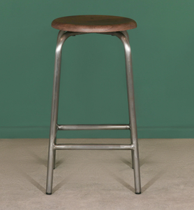Tabouret de bar en cuir à manivelle au design moderne, chaise industrielle réglable avec structure en fer pour bar, salon, cuisine, salle à manger - Product Image 4