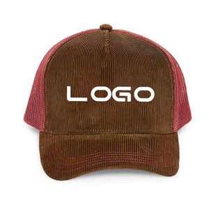 Designer Embroidery Corduroy Curved Brim <b>Mesh</b> Hat Trucker Caps for Golf Cycling Beach Performance Fashionable Logo Corduroy - Product Image 3