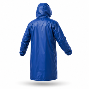 Custom Long Hooded Waterproof Blue <b>Rain</b> <b>Coat</b> PU PVC Windproof Outdoor Fishing Hiking Workwear <b>Men</b> Women OEM ODM All Season - Product Image 3