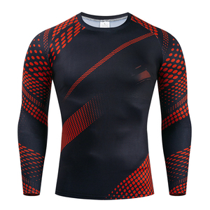 Men's OEM ODM Sublimation Printed Spandex Rashguard Compression Gym Surfing Diving BJJ MMA Shirt Customizable Surfing Diving - Product Image 4