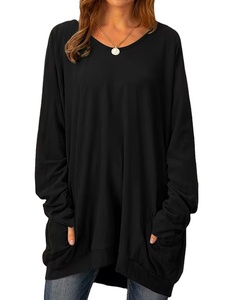 Camiseta de Mujer de Alta Calidad al por Mayor, Informal, de Manga Larga, Cuello Redondo, 100% Algodón, Hecha en Bangladés - Product Image 2