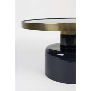 Mesa de Centro Redonda Moderna de Primera Calidad con Tapa de Vidrio Templado y Estructura Metálica de 57 cm de Diámetro, Giratoria, Mueble para Sala de Estar - Product Image 5