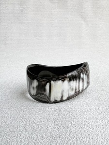 Natural Buffalo Horn Cuff <b>Bracelet</b> Handmade Polished Black and White Horn Bangle Wide Statement <b>Boho</b> Ethnic Fashion Jewelry Gift - Product Image 1