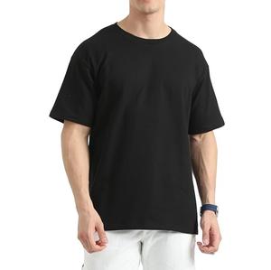 เสื้อยืดโอเวอร์ไซส์ทรงหลวม สีพื้น ผ้าหนา น้ำหนักมาก คอโอ ไหล่ตก สำหรับผู้ชาย เสื้อผ้าฤดูร้อน สวมใส่สบาย - Product Image 4